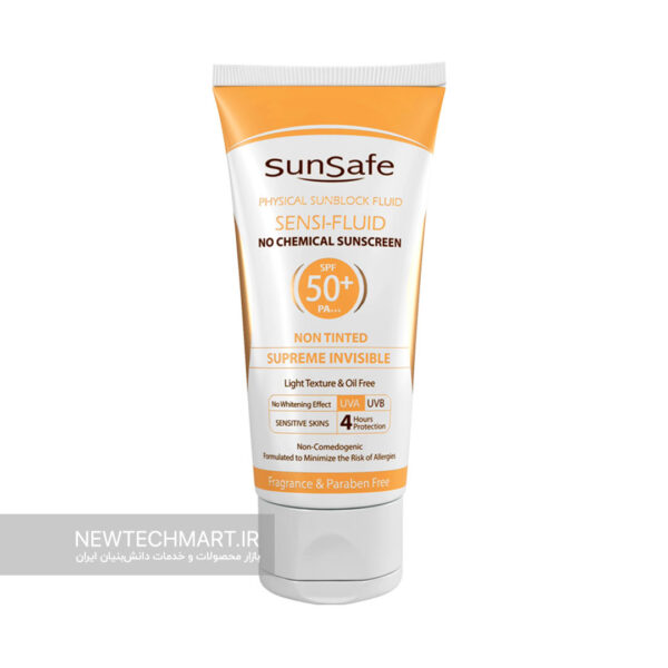 فلوِئید ضدآفتاب +SPF50 (50 گرمی) - فیزیکال بدون رنگ فاقد جاذب‌های شیمیایی؛ مخصوص پوست‌های حساس و مستعد به قرمزی