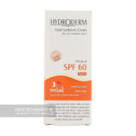 کرم ضدآفتاب SPF60 هیدرودرم (50 گرمی) - کرم پودری بژ روشن فاقد جاذب‌های شیمیایی برای پوست‌های خشک و حساس