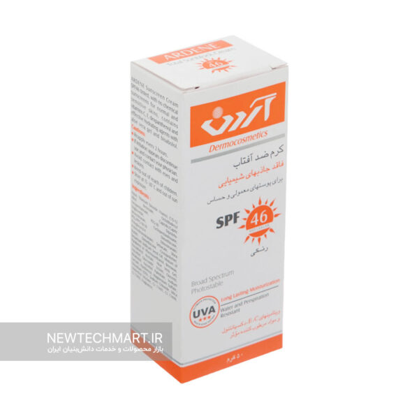کرم ضدآفتاب SPF46 آردن (50 گرمی) - رنگی فاقد جاذب‌های شیمیایی برای پوست‌های معمولی و حساس